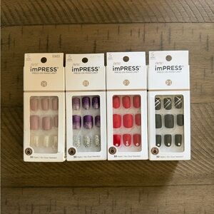 imPRESS Press-On Nails - Pink, Purple, Red, Black